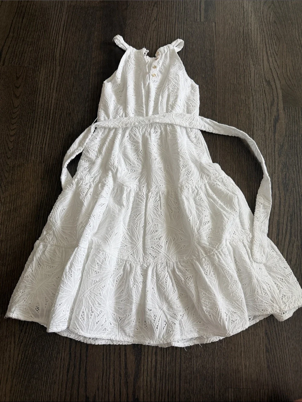 Michael Kors Girls' White Eyelet Dress - size 5